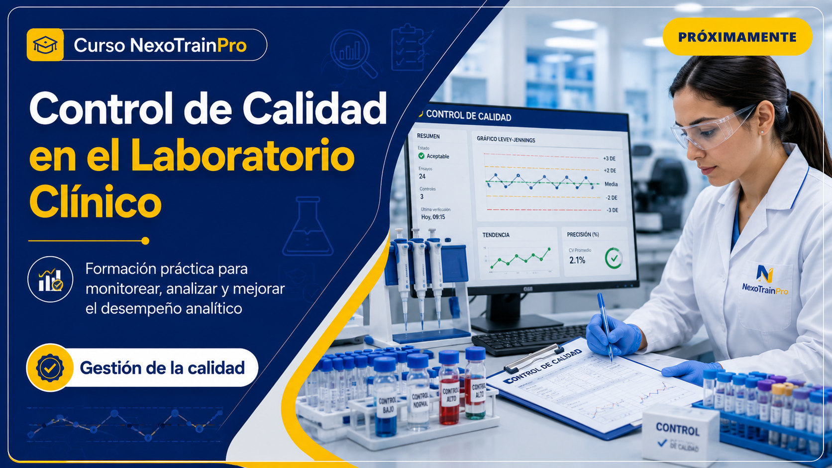 Próximo curso sobre control de calidad en el laboratorio clínico